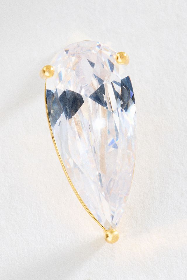By Anthropologie Pear Cut Crystal Post Earrings #1