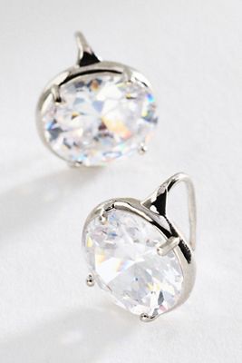 By Anthropologie Round Crystal French Hook Earrings