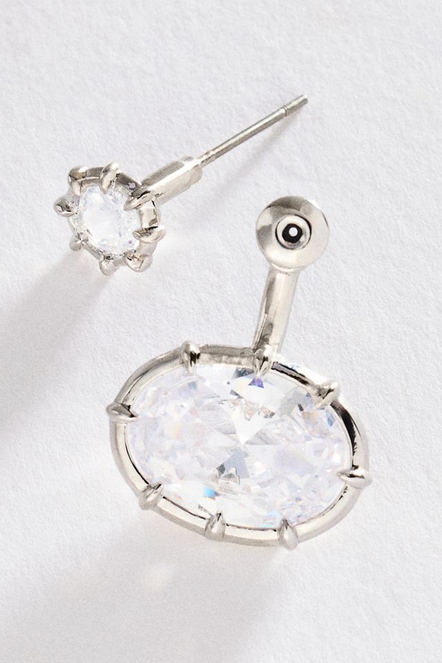 By Anthropologie Oval Crystal Drop Earrings #1