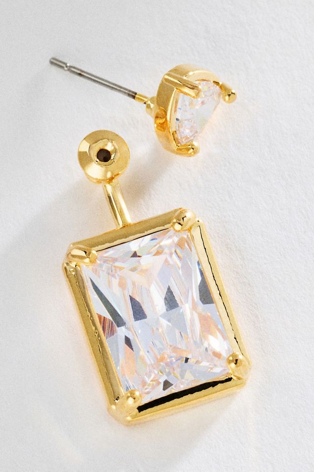 By Anthropologie Smaragdschliff Vorne-Hinten-Ohrringe #1