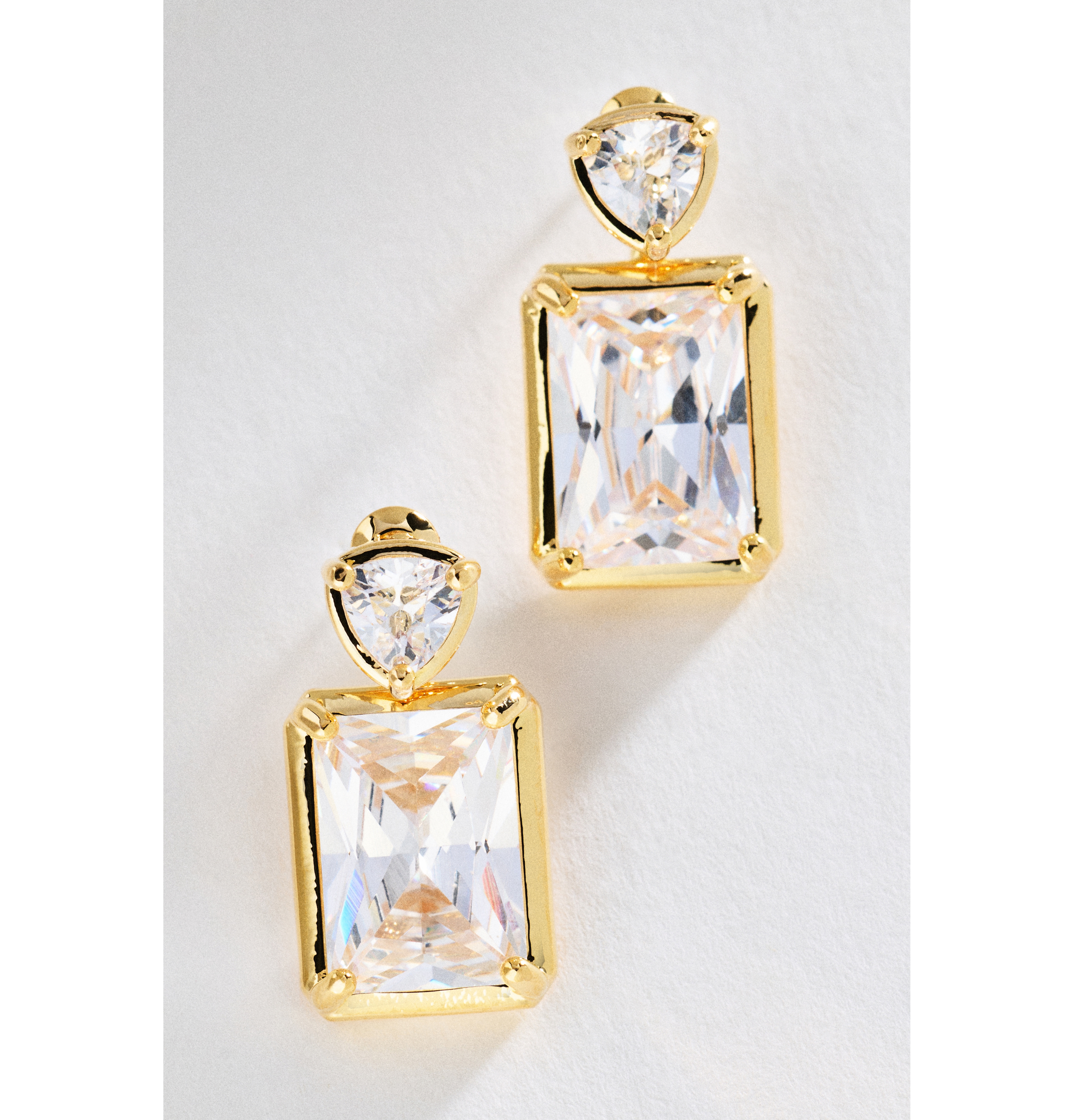 By Anthropologie Emerald Cut Front Back Earrings