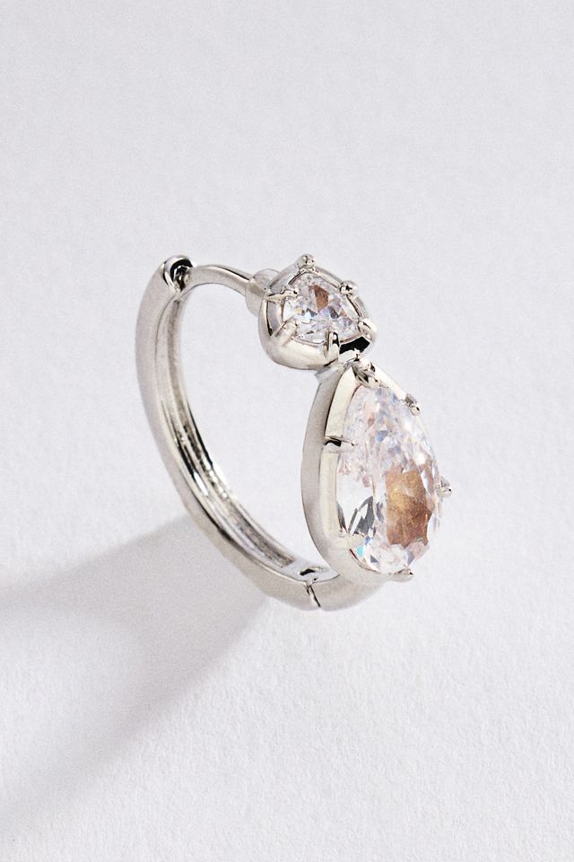 By Anthropologie Crystal Hoop Earrings #1