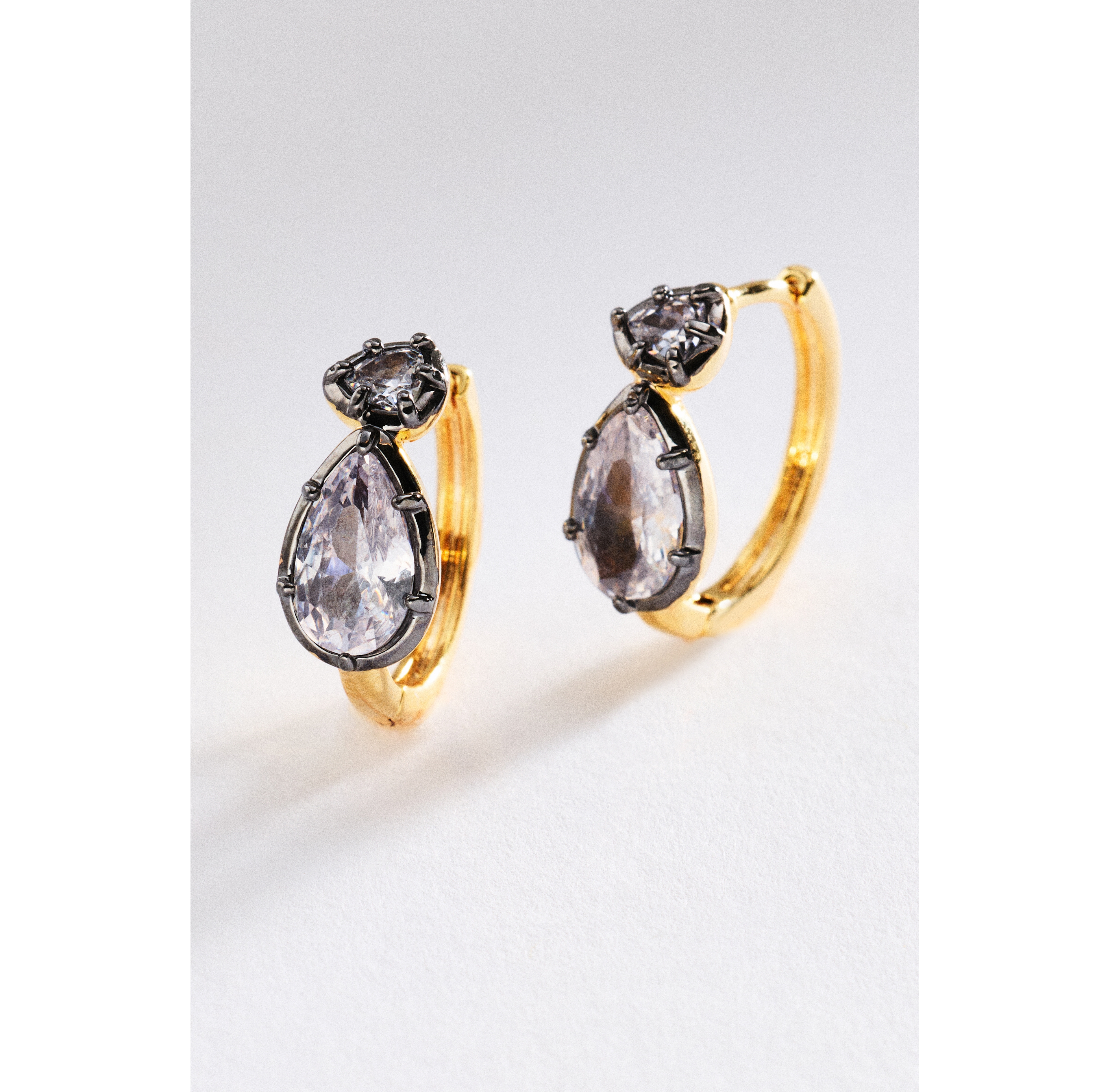 By Anthropologie Crystal Hoop Earrings