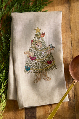 Coral & Tusk Christmas Tree Bear Dish Towel | Terrain