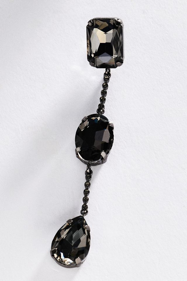 By Anthropologie Linear Crystal Drop Earrings #1