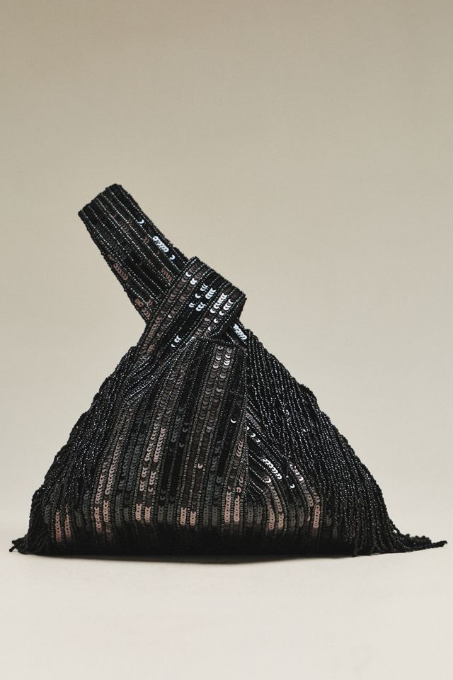 By Anthropologie Sequin Beaded Fringe Pouch #1