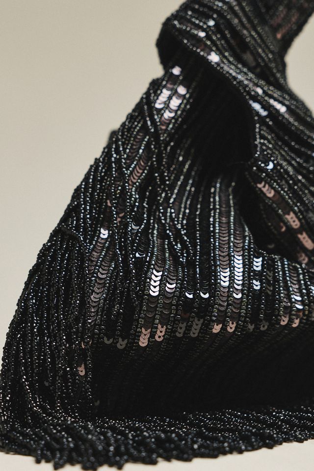 By Anthropologie Sequin Beaded Fringe Pouch #2