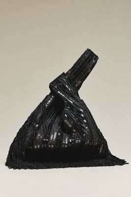 By Anthropologie Sequin Beaded Fringe Pouch