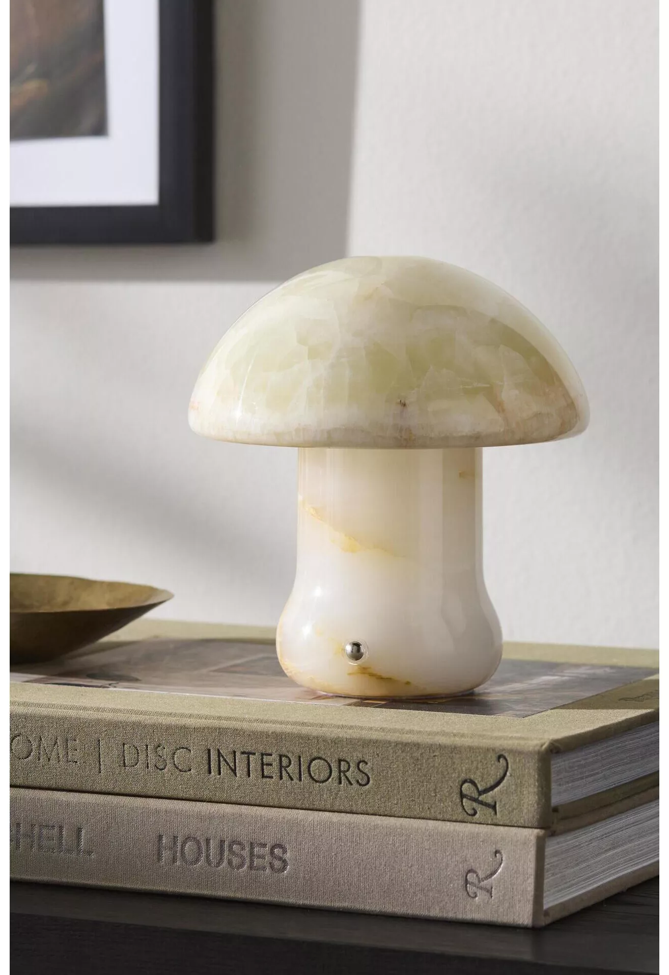 Caviya Marble Mushroom Cordless Rechargeable Table Lamp