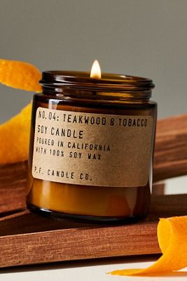 P.F. Candle Co. Woody Teakwood & Tobacco Mini Glass Candle