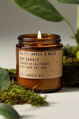 P.F. Candle Co. Fresh Amber & Moss Mini Glass Candle