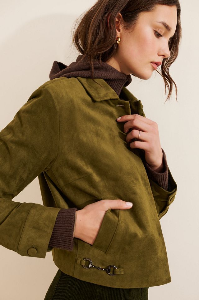 Dolan Buckle Detail Faux Suede Jacket #3