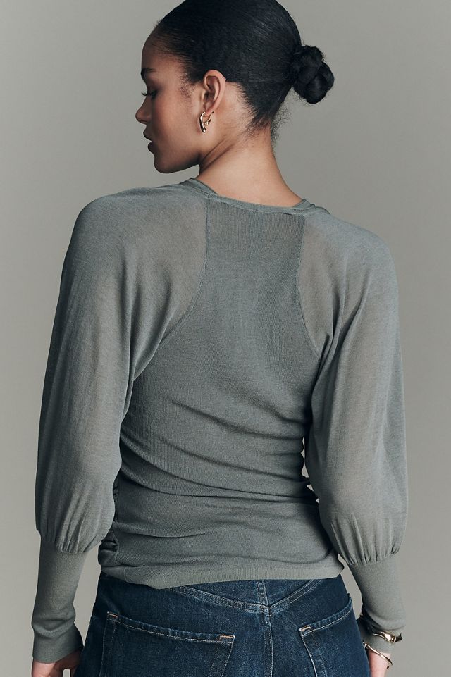 Draped Cold-Shoulder Sweater #1