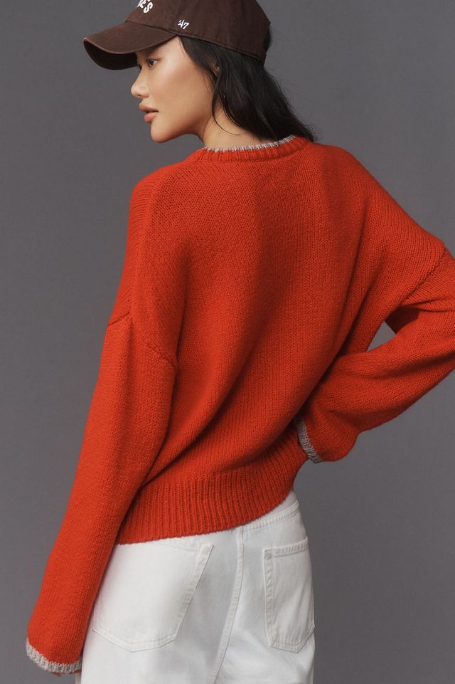 Porridge Wide-Sleeve Graphic Numbers Sweater #1