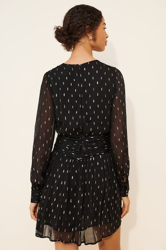 Scotch & Soda Long-Sleeve Metallic Twist Mini Dress #1