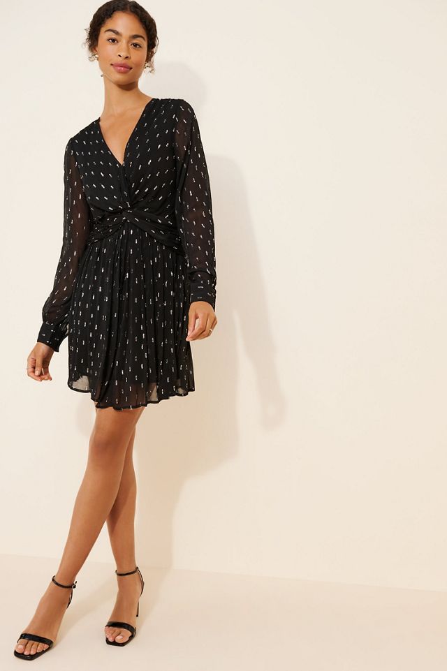 Scotch & Soda Long-Sleeve Metallic Twist Mini Dress #3