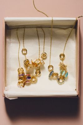 By Anthropologie Birthstone Ring Pendant Necklace