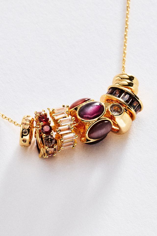 By Anthropologie Birthstone Ring Pendant Necklace #3
