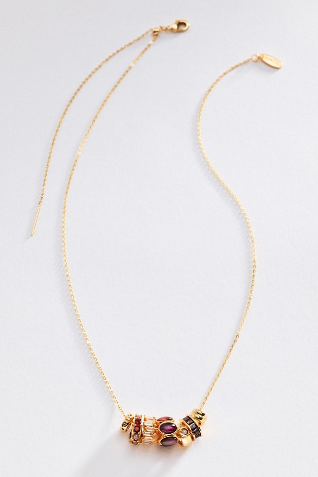 By Anthropologie Birthstone Ring Pendant Necklace #2