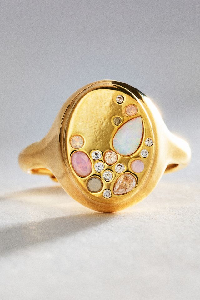 By Anthropologie Birthstone Signet Ring #1