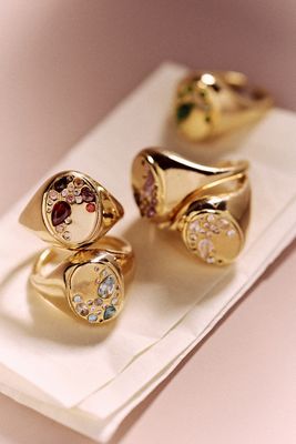 By Anthropologie Birthstone Signet Ring