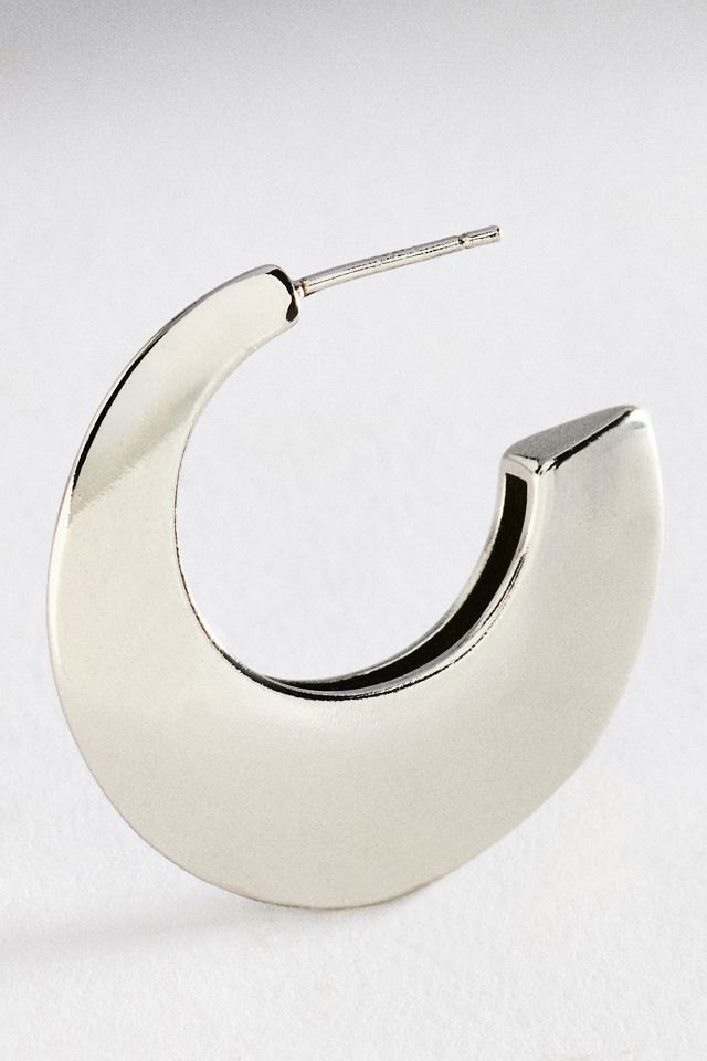 By Anthropologie Flat Crescent Hoop Earrings #1