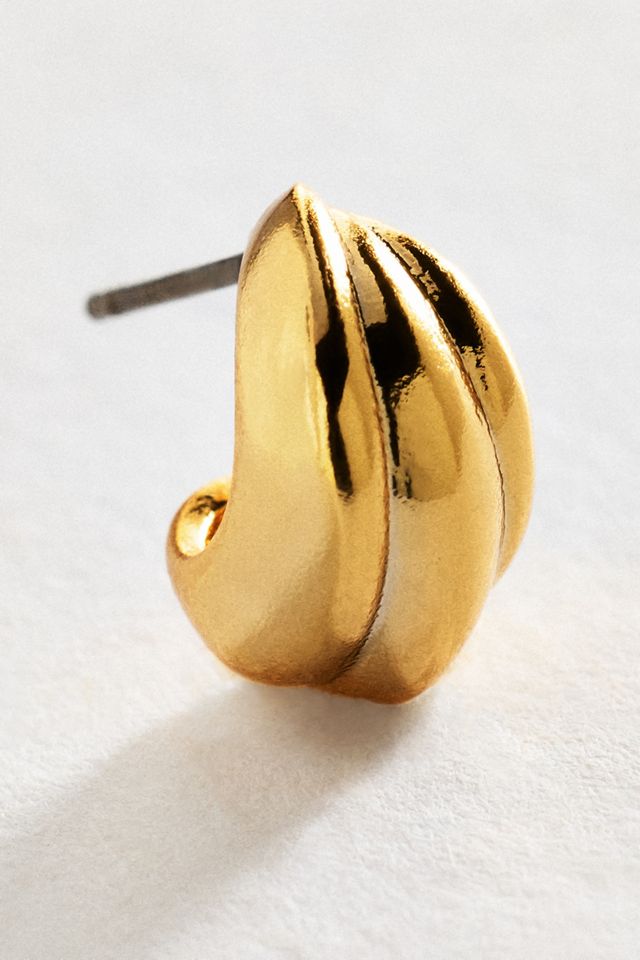 By Anthropologie Contoured Huggie Hoop Earrings #1