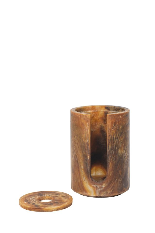 Mist Marbled Resin Round Cotton Pad Holder #2