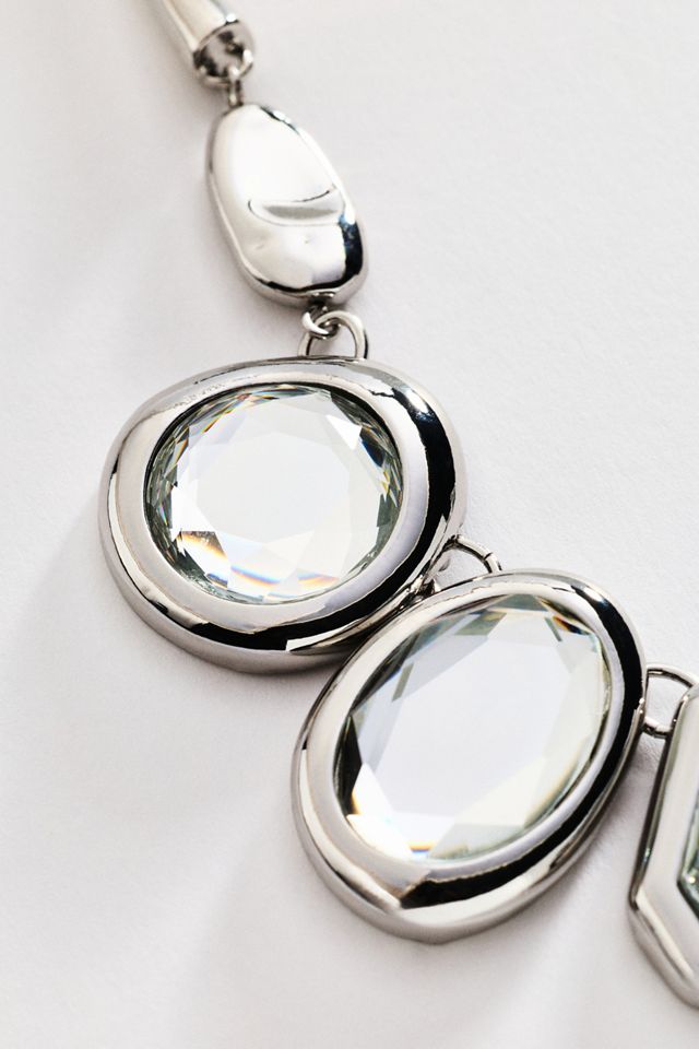 By Anthropologie Large Bezel Collar Necklace #1