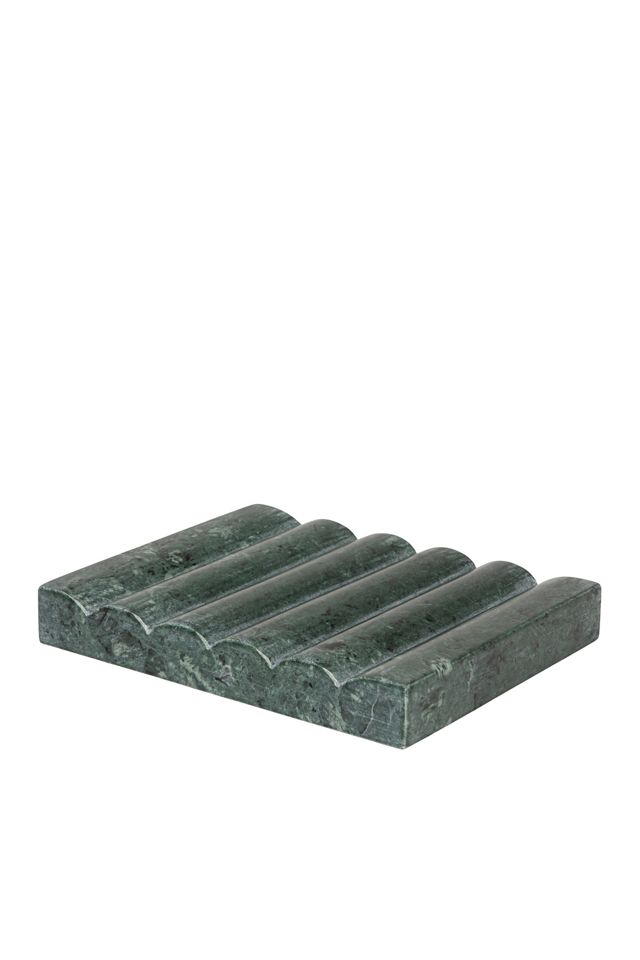 Hand-Carved Green Marble Soap Dish #1