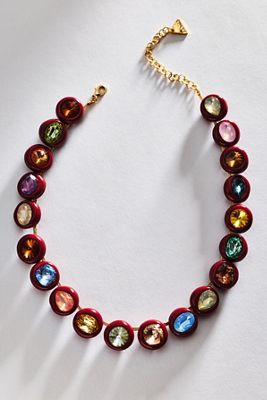 By Anthropologie Chunky Resin Bezel Necklace