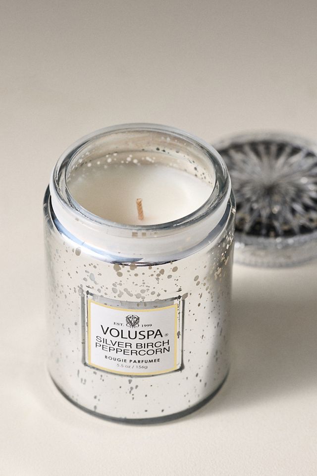 Voluspa Woody Silver Birch Peppercorn Glass Candle #1