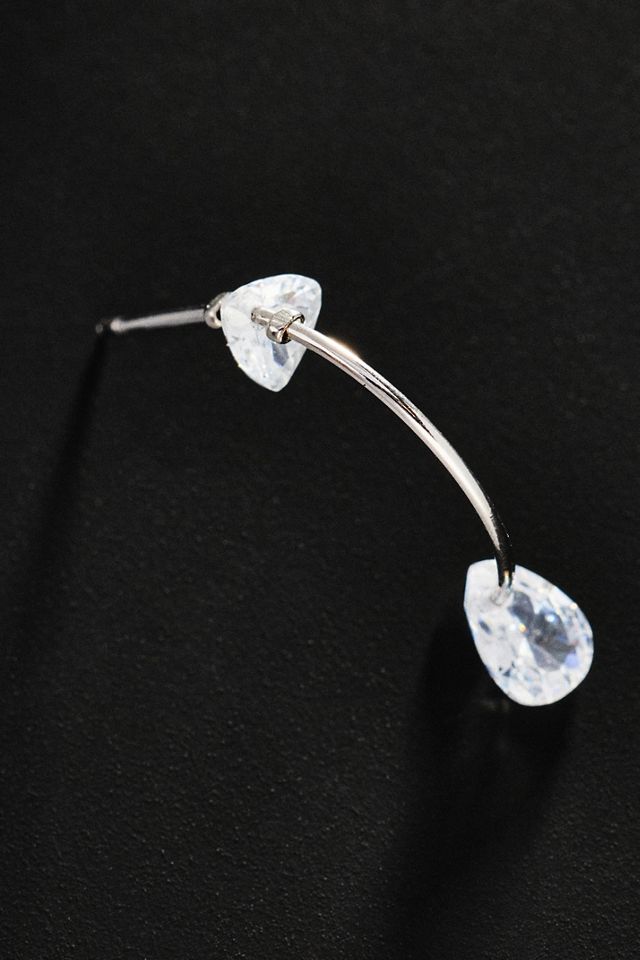 By Anthropologie Demi Fine Crystal Thin Hoop Earrings #1