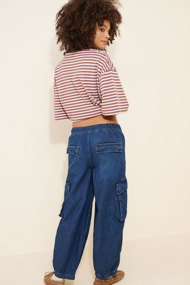 Pilcro Cotton Pull-On High Rise Cargo Jeans #1
