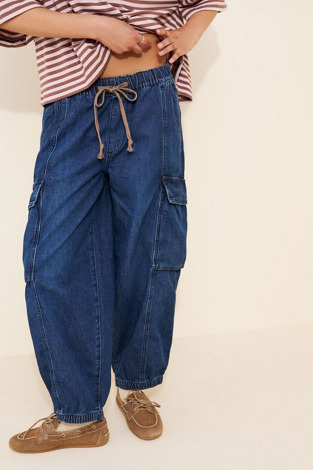 Pilcro Cotton Pull-On High Rise Cargo Jeans #2