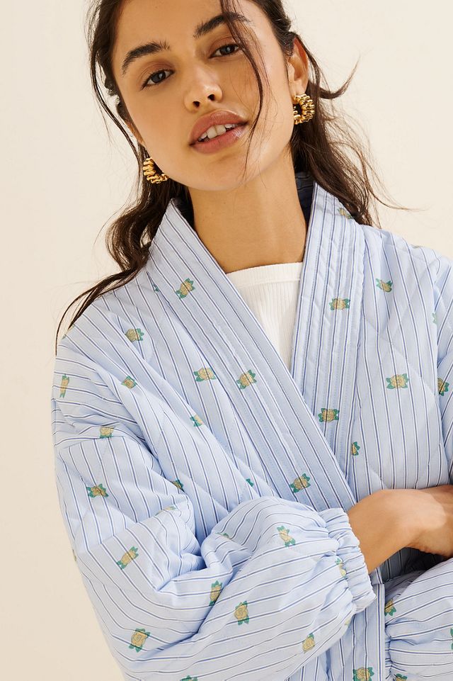The Tiny Big Sister Mini Flowers Striped Jacket #3