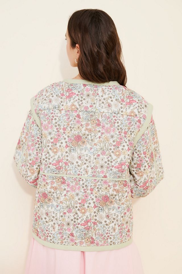 Let Me Be Floral Tie Quilted Jacket #1