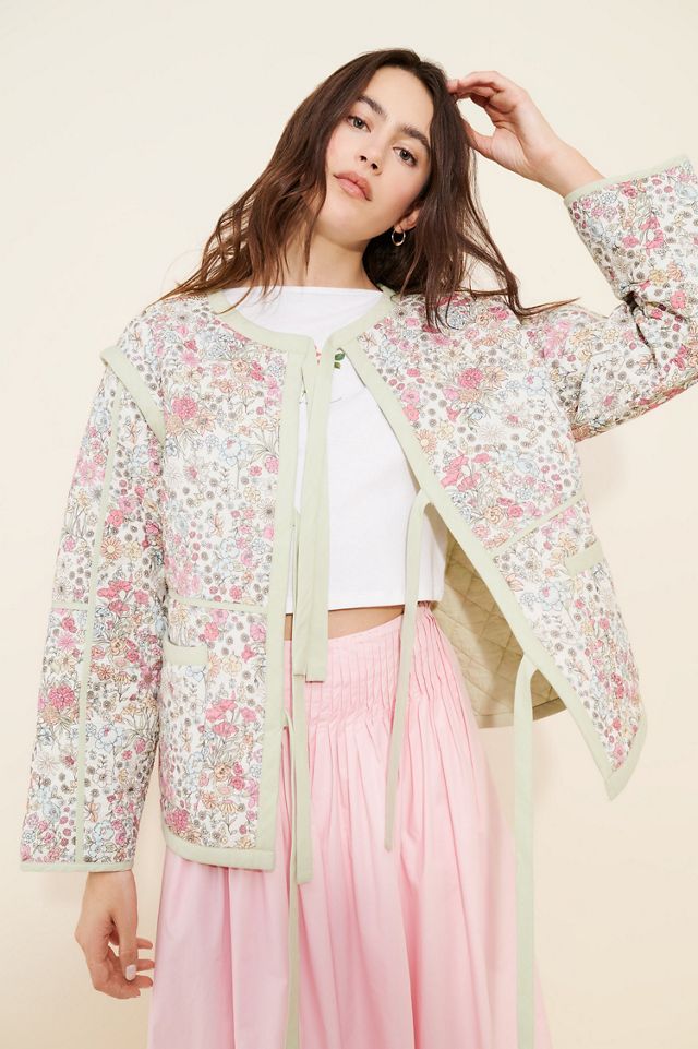 Let Me Be Floral Tie Quilted Jacket #2