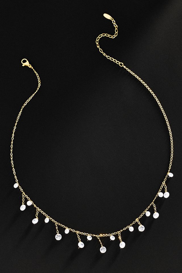 By Anthropologie Demi Fine Drippy Crystal Necklace #1
