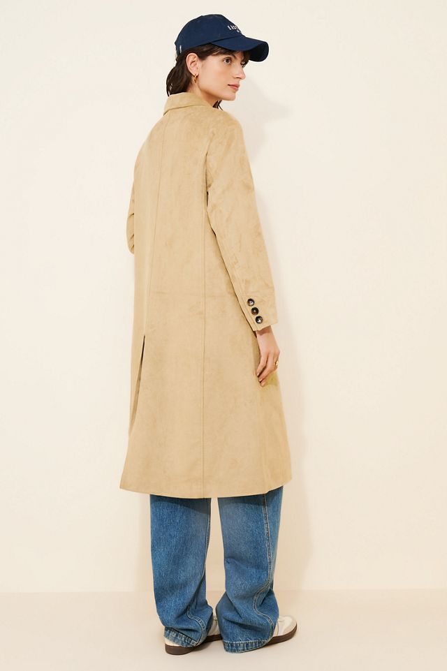 Vegan-Suede Trench Coat #1