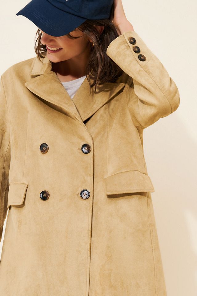 Vegan-Suede Trench Coat #2