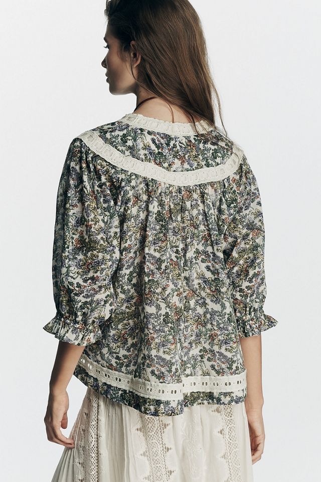 Half-Sleeve Eyelet Swing Top #1