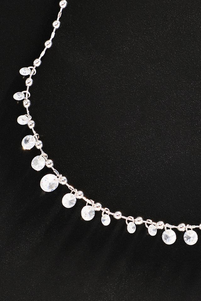 By Anthropologie Demi Crystal Ball Chain Necklace #1