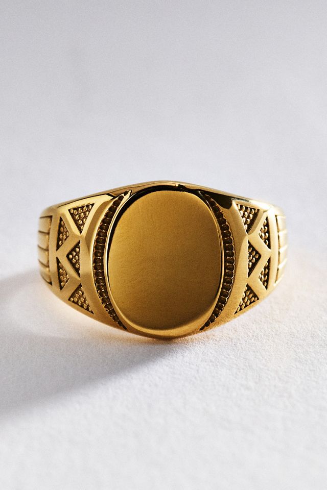 By Anthropologie Textured Signet Ring #1