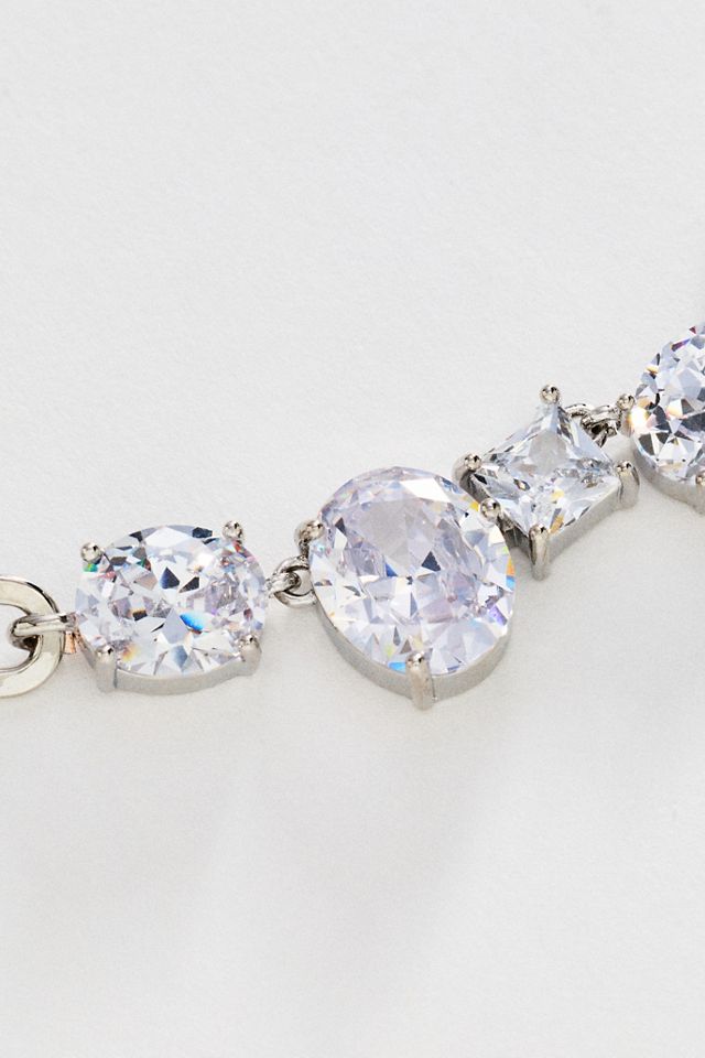 By Anthropologie Chunky Paperclip Crystal Necklace #1