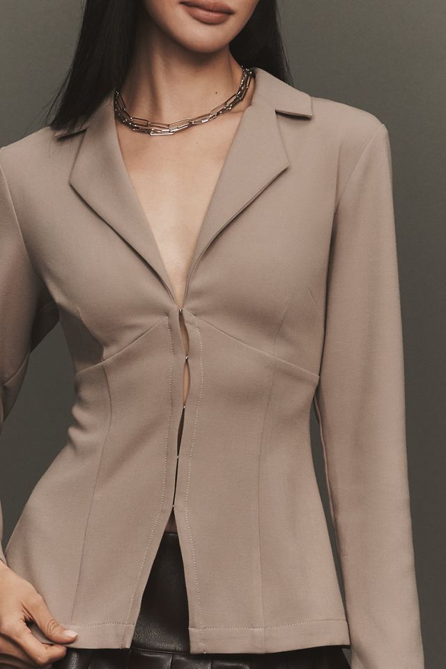 Tailored Long-Sleeve Blazer Top #2