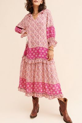 BTFL-Life Boarder Print Midi Dress