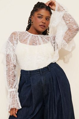 Eloquii Ruffle Lace Blouse