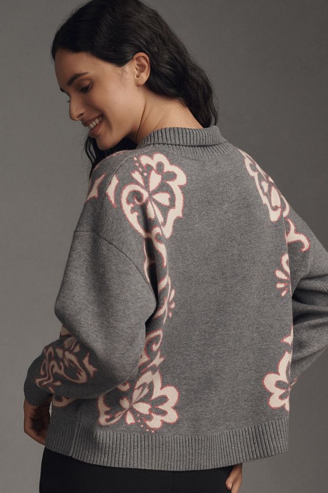 Maeve Montana Mock-Neck Half-Zip Sweater #1