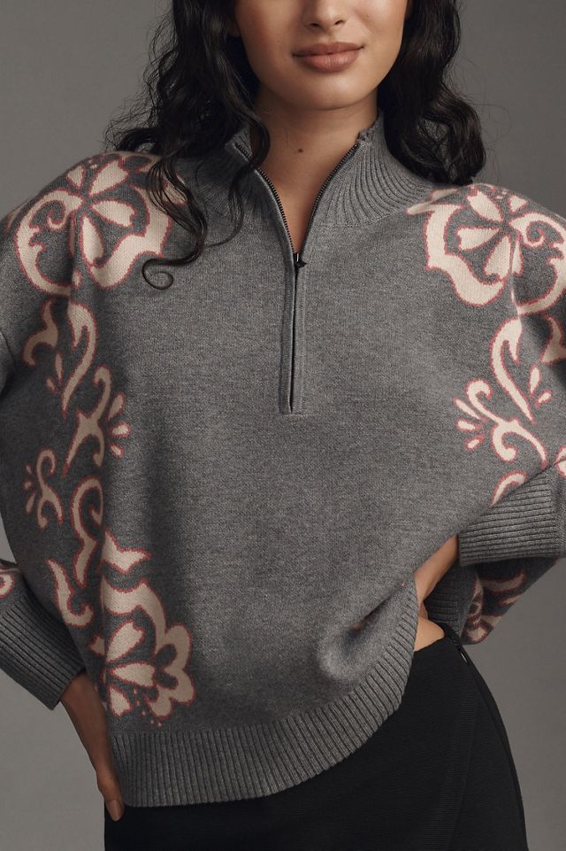 Maeve Montana Mock-Neck Half-Zip Sweater #2